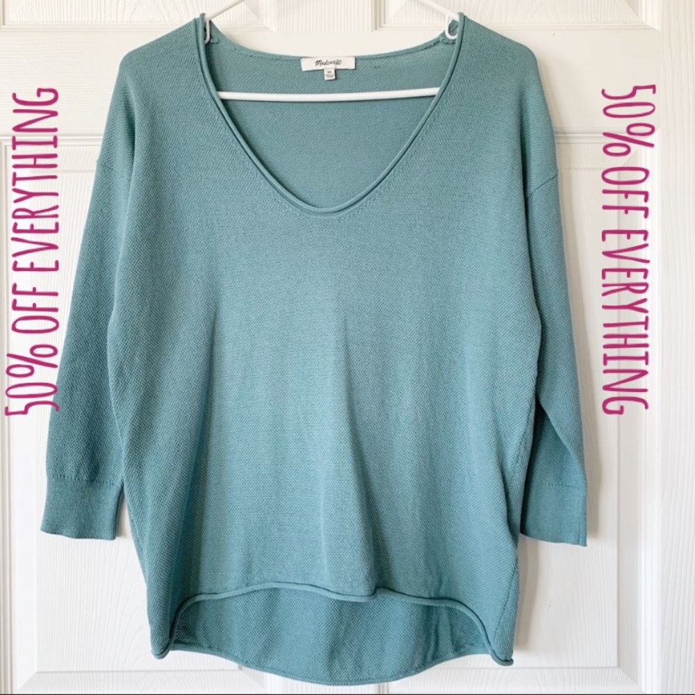 Madewell Shorelight Seafoam Green Pullover Sweater